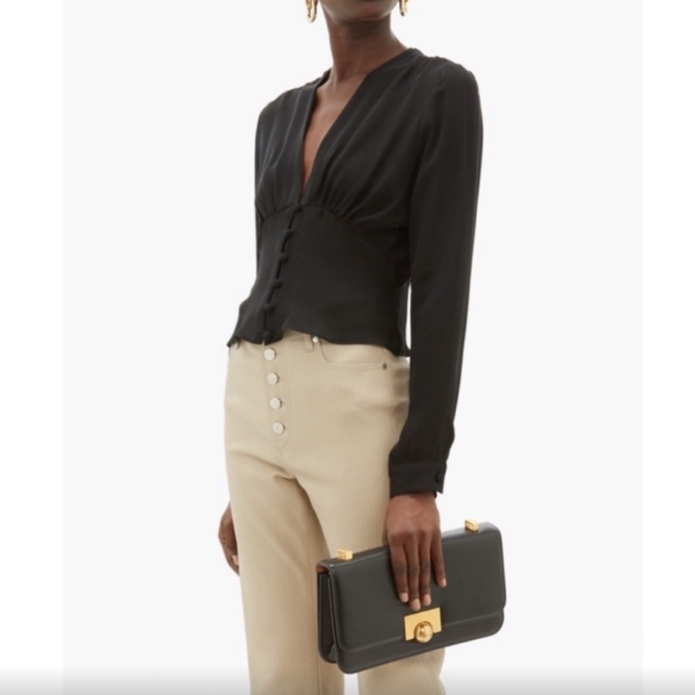 Nili Lotan Laila Blouse in Blacn